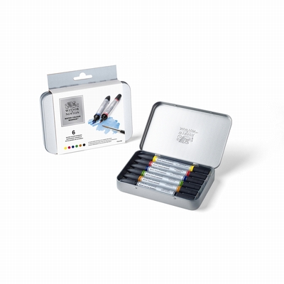Winsor&Newton WinsorNewton aquarelmarkers blik 6st.