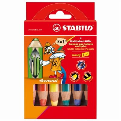 Stabilo Stabilo Woody mini etui 6 stuks assorti